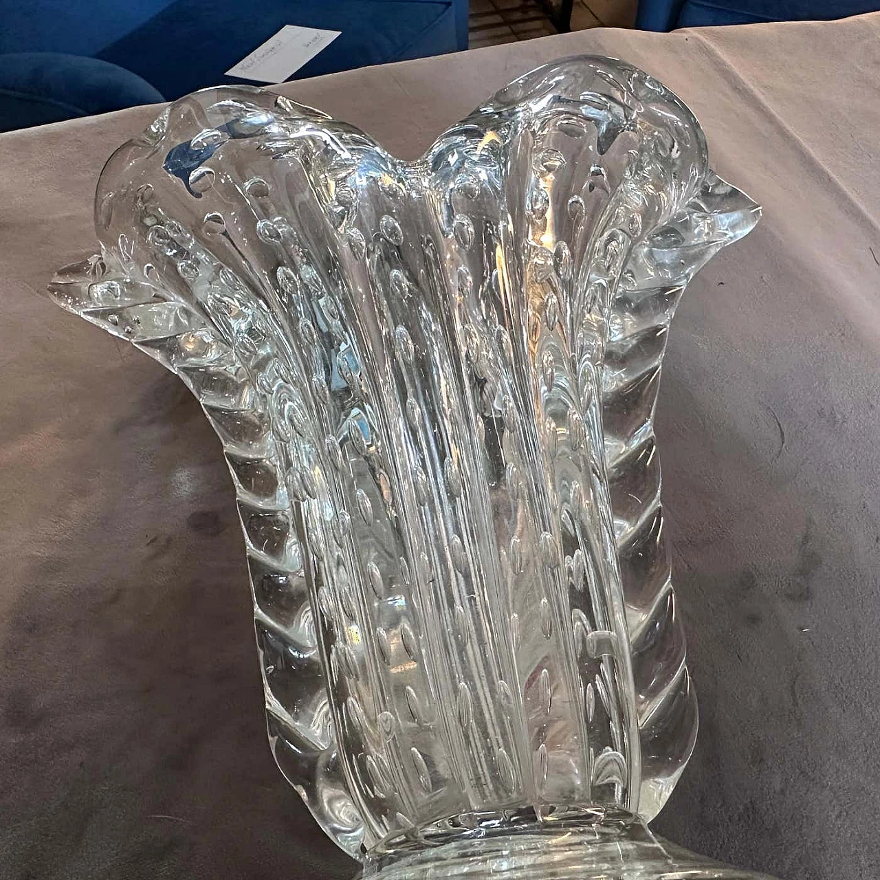 Murano glass bullicante vase by Barovier, 1950s 2