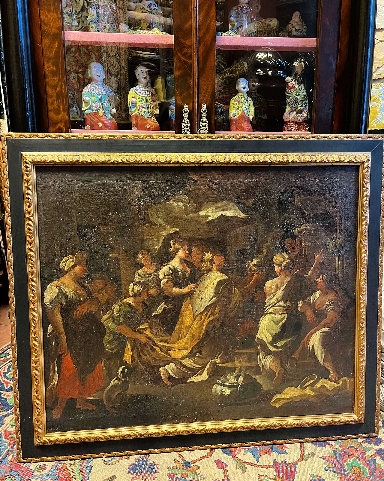 Pair of Neapolitan oil on canvas paintings with sacred scenes, 17th century 4