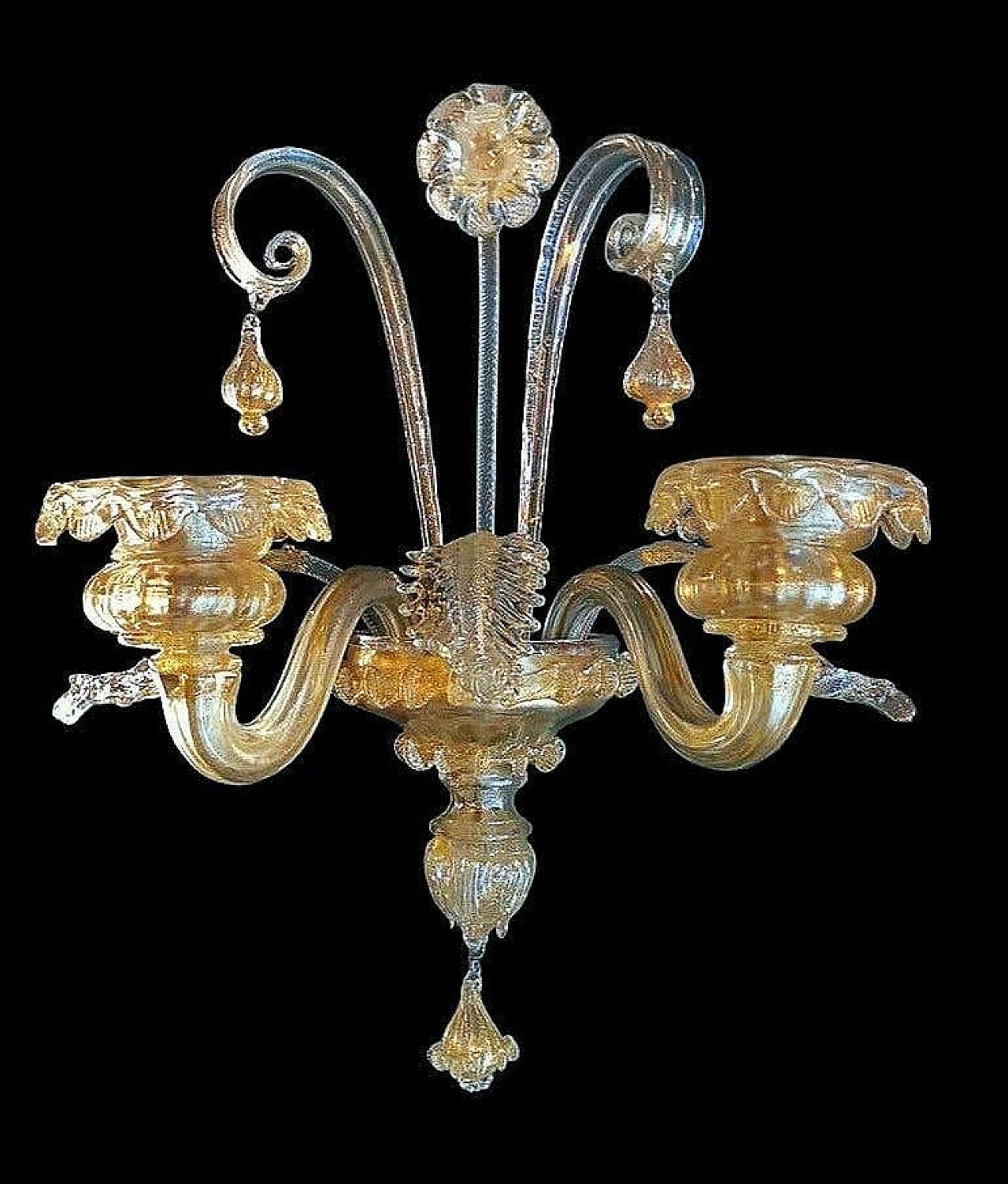 Murano glass wall sconce in Art Nouveau style, 1950s 2