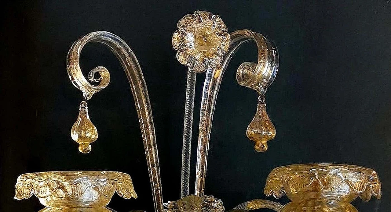 Murano glass wall sconce in Art Nouveau style, 1950s 5