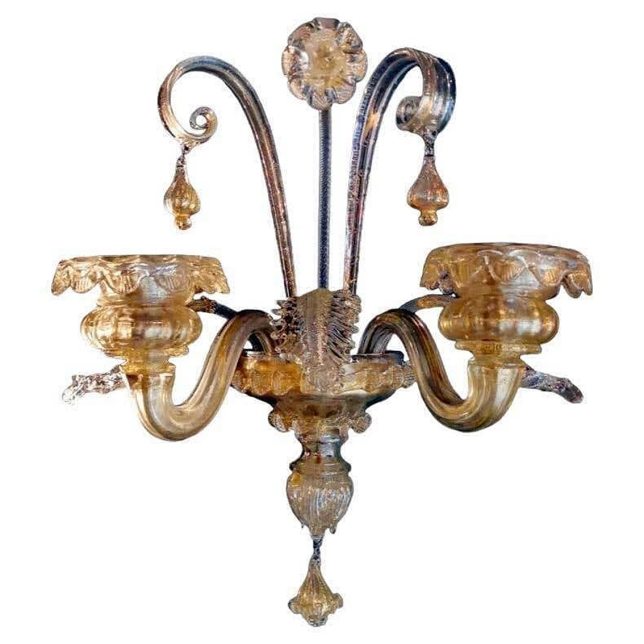Murano glass wall sconce in Art Nouveau style, 1950s 20