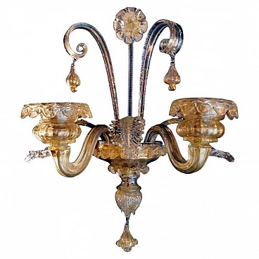 Murano glass wall sconce in Art Nouveau style, 1950s