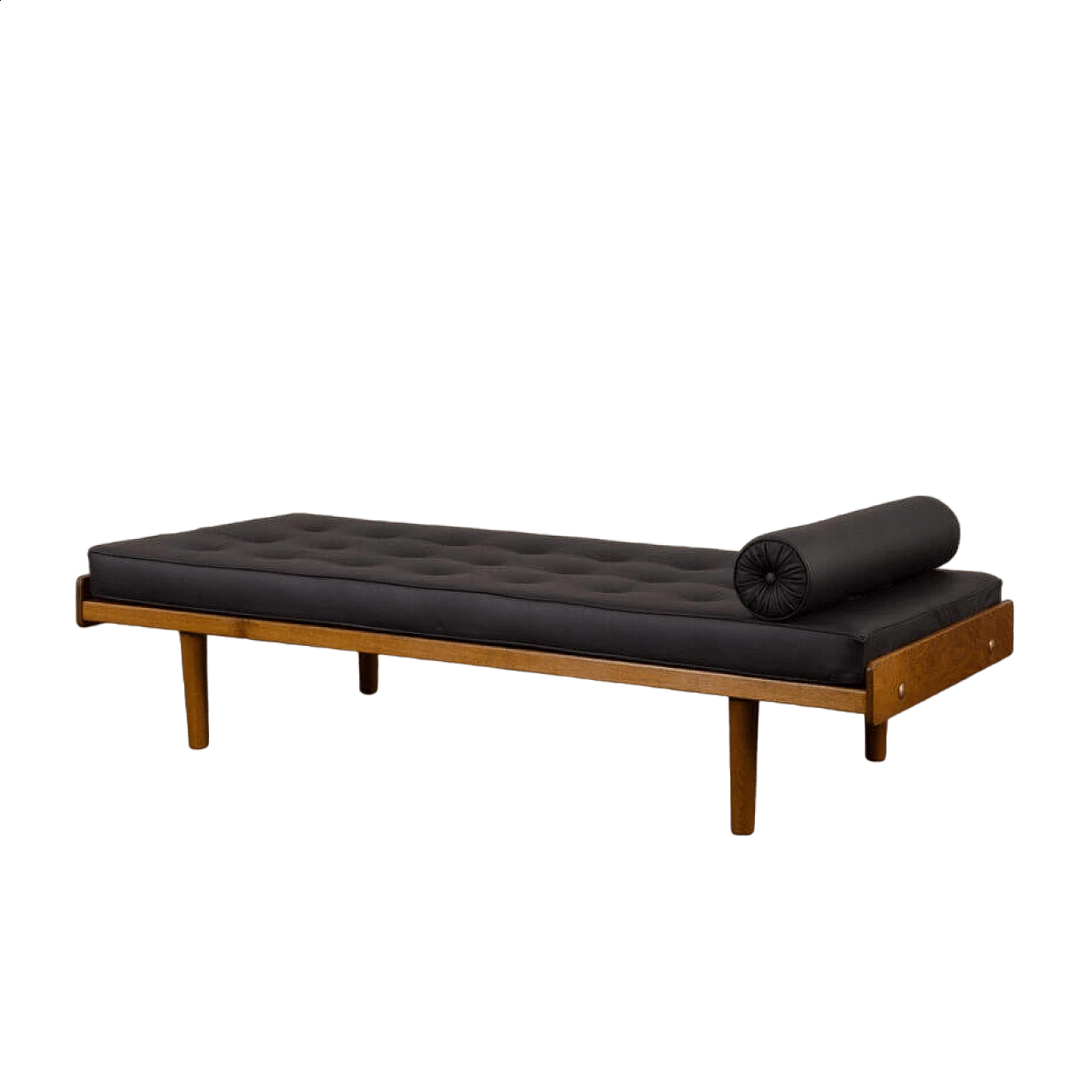 Daybed G19 in quercia e pelle nera di Ejvind A. Johansson per FDB Furniture, anni '60 14