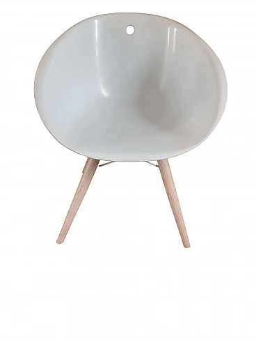 Gliss chair in ash and white plastic by Pedrali, 2000s