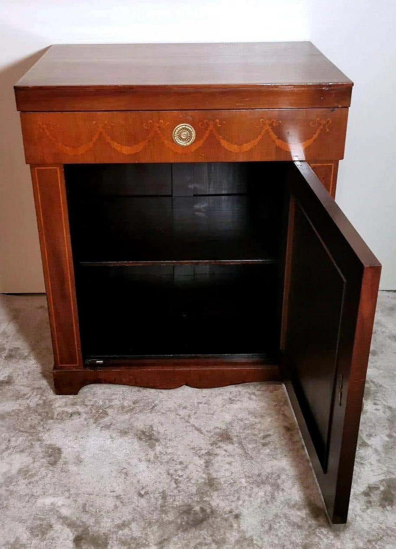 Biedermeier-style sideboard in sapele wood with birch inlay, late 19th century 2