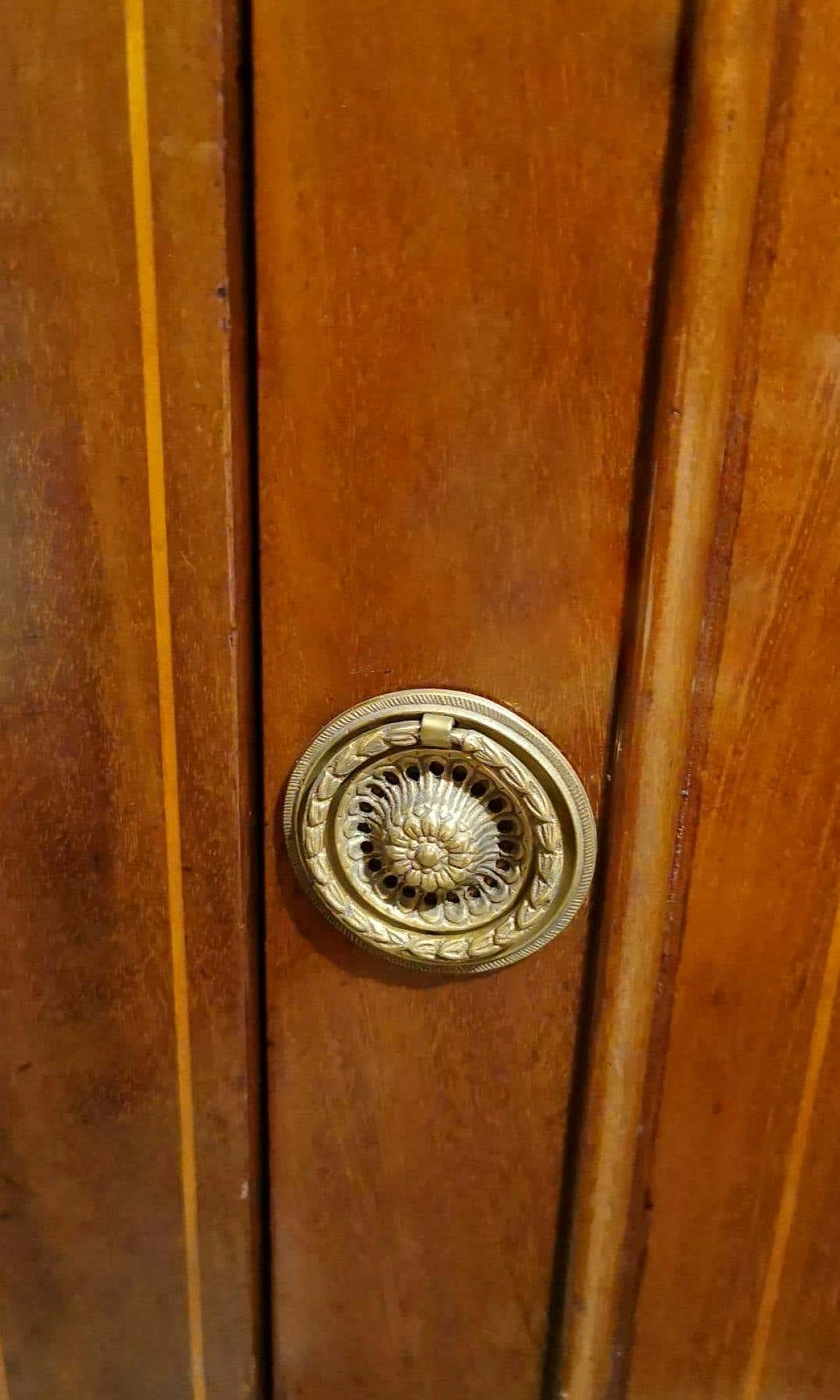 Credenza in stile Biedermeier in legno sapele con intarsi in betulla, fine '800 9