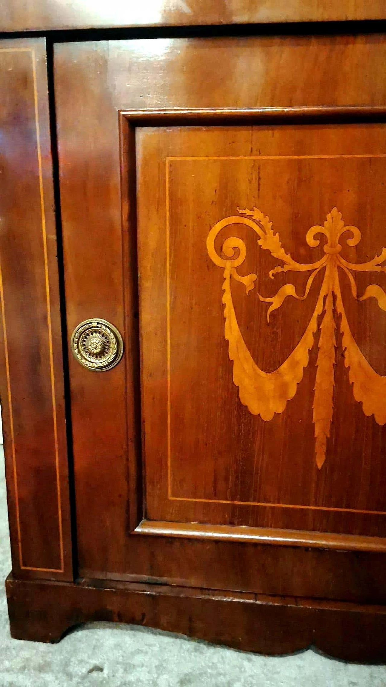 Biedermeier-style sideboard in sapele wood with birch inlay, late 19th century 10