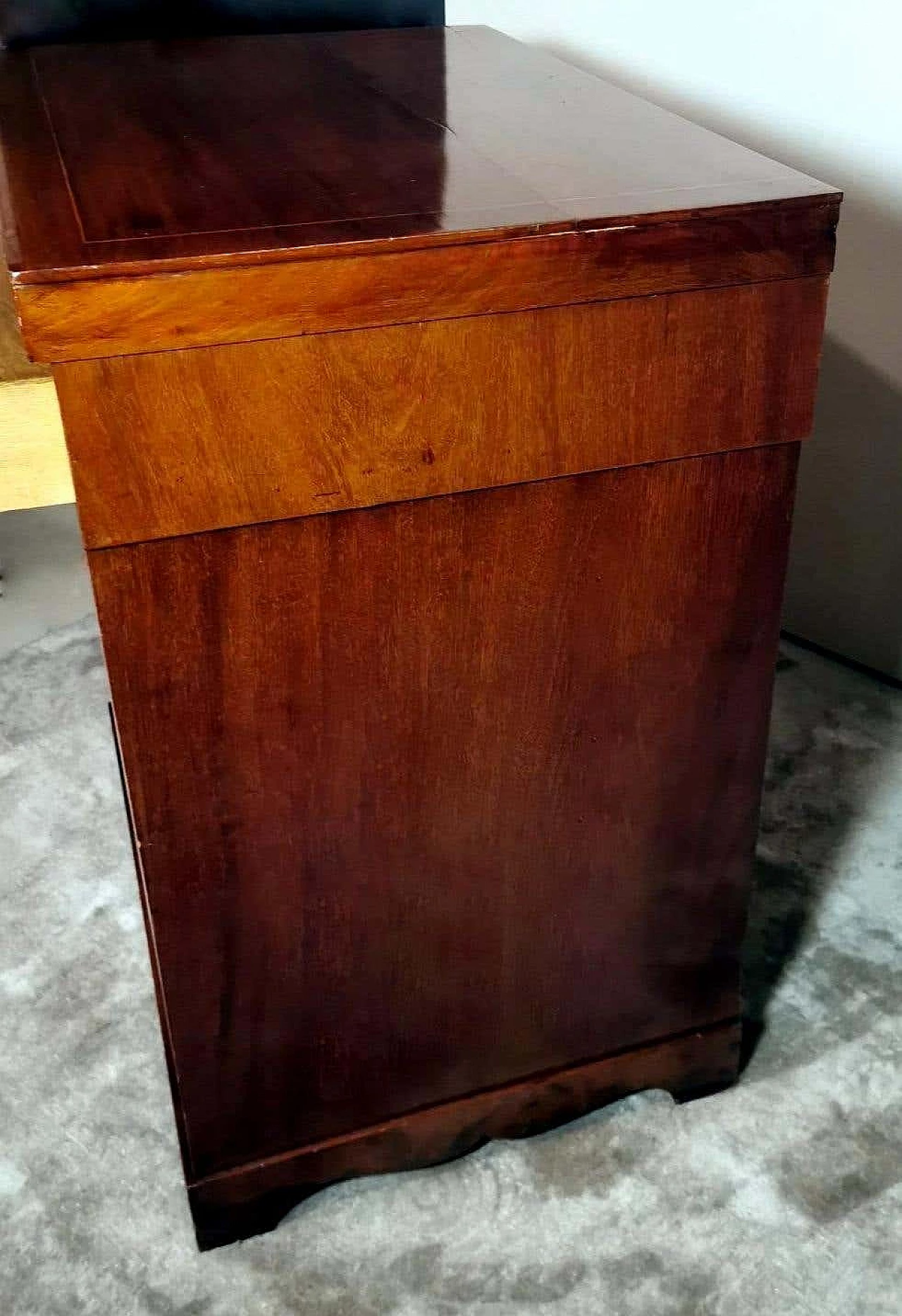 Credenza in stile Biedermeier in legno sapele con intarsi in betulla, fine '800 14