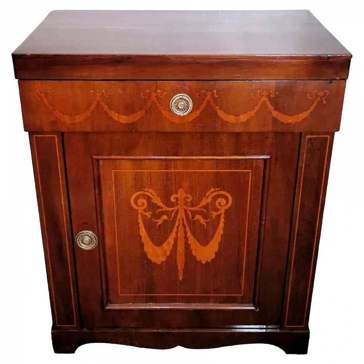Biedermeier-style sideboard in sapele wood with birch inlay, late 19th century 17