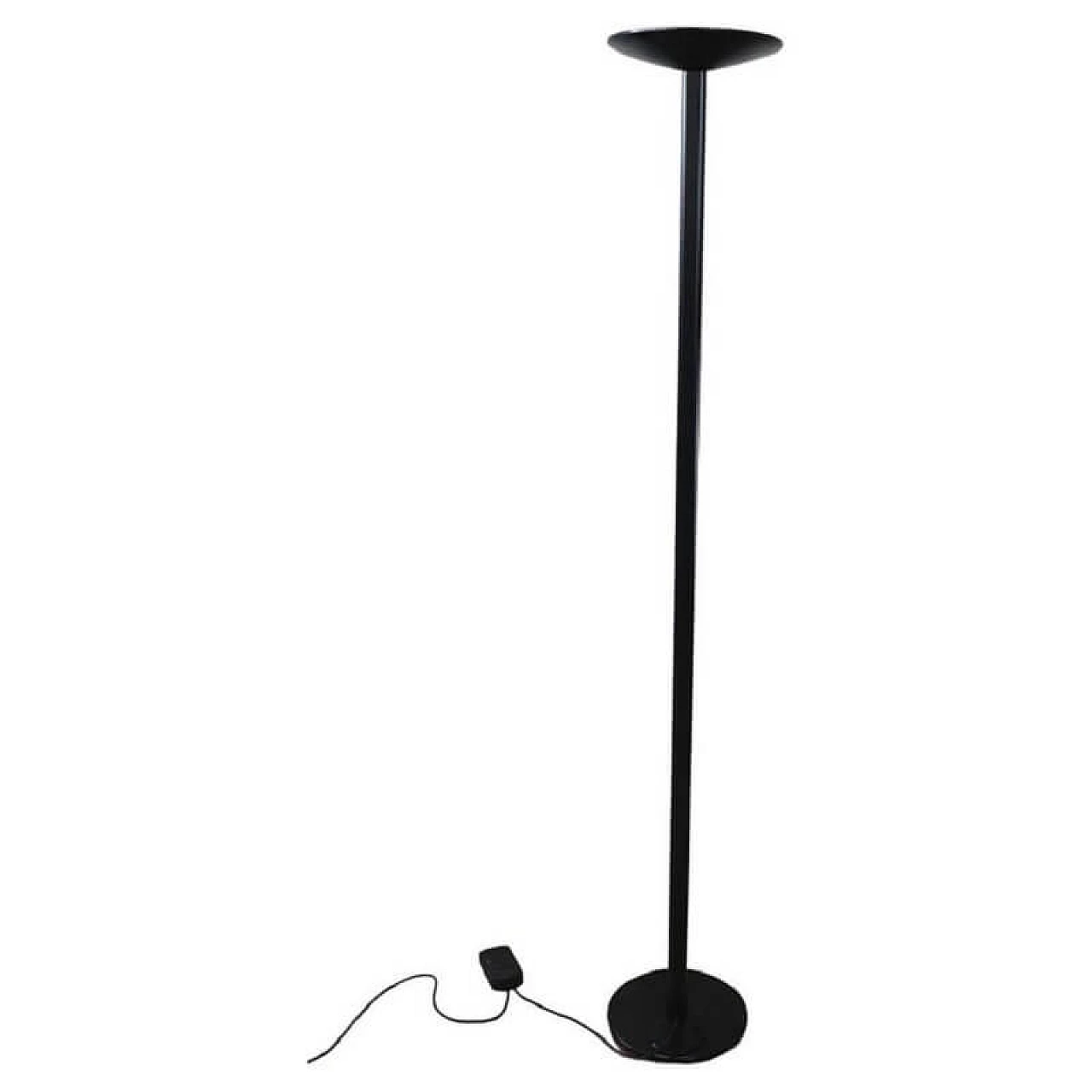 Black metal floor lamp, 1970s 1