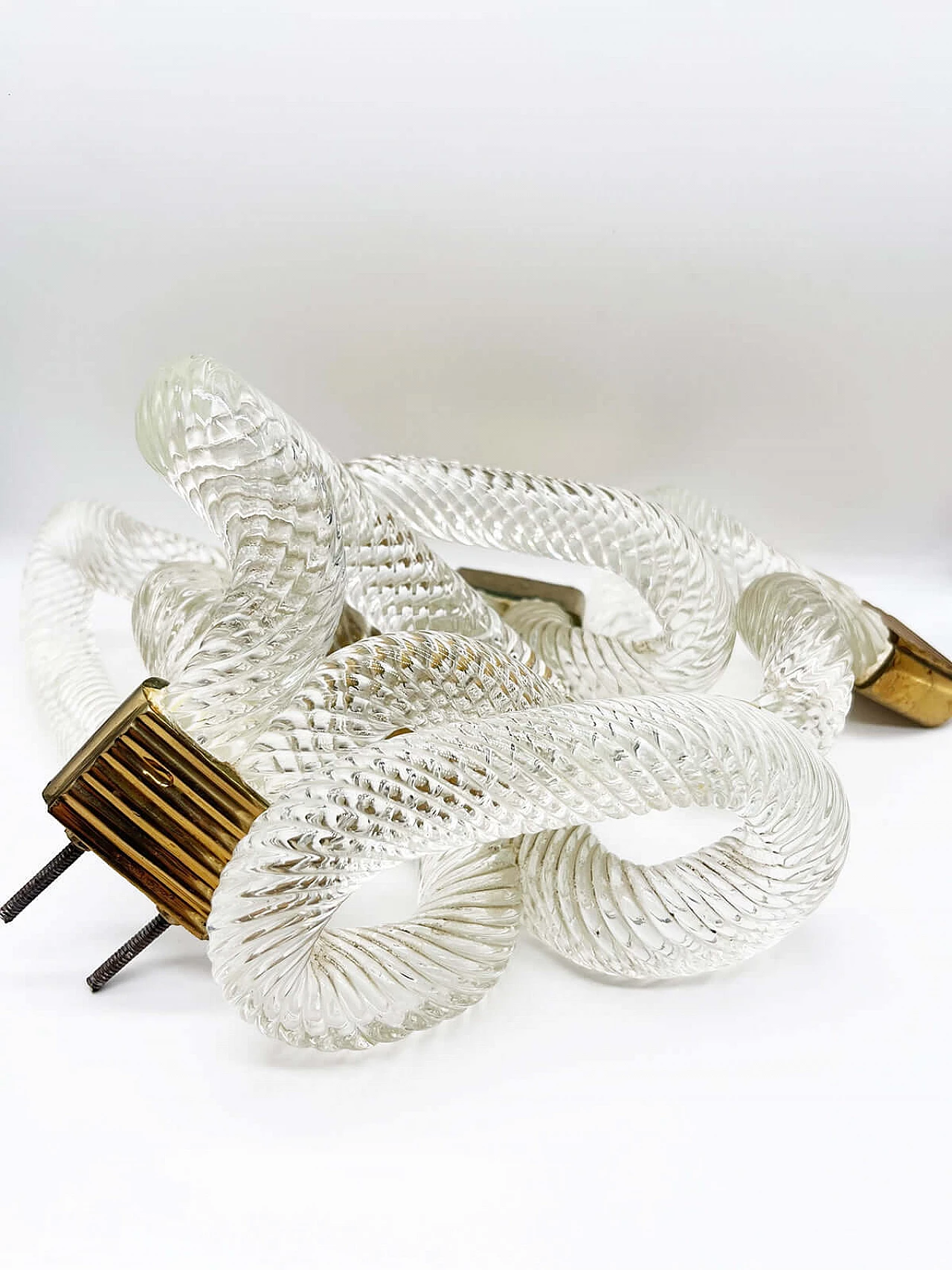 5 Maniglie in cristallo e ottone attribuita a Barovier & Toso, anni '50 1