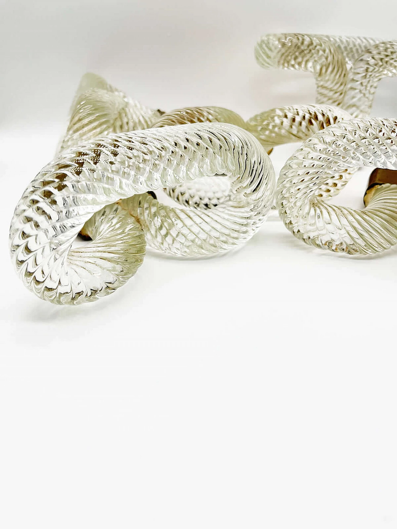 5 Maniglie in cristallo e ottone attribuita a Barovier & Toso, anni '50 4