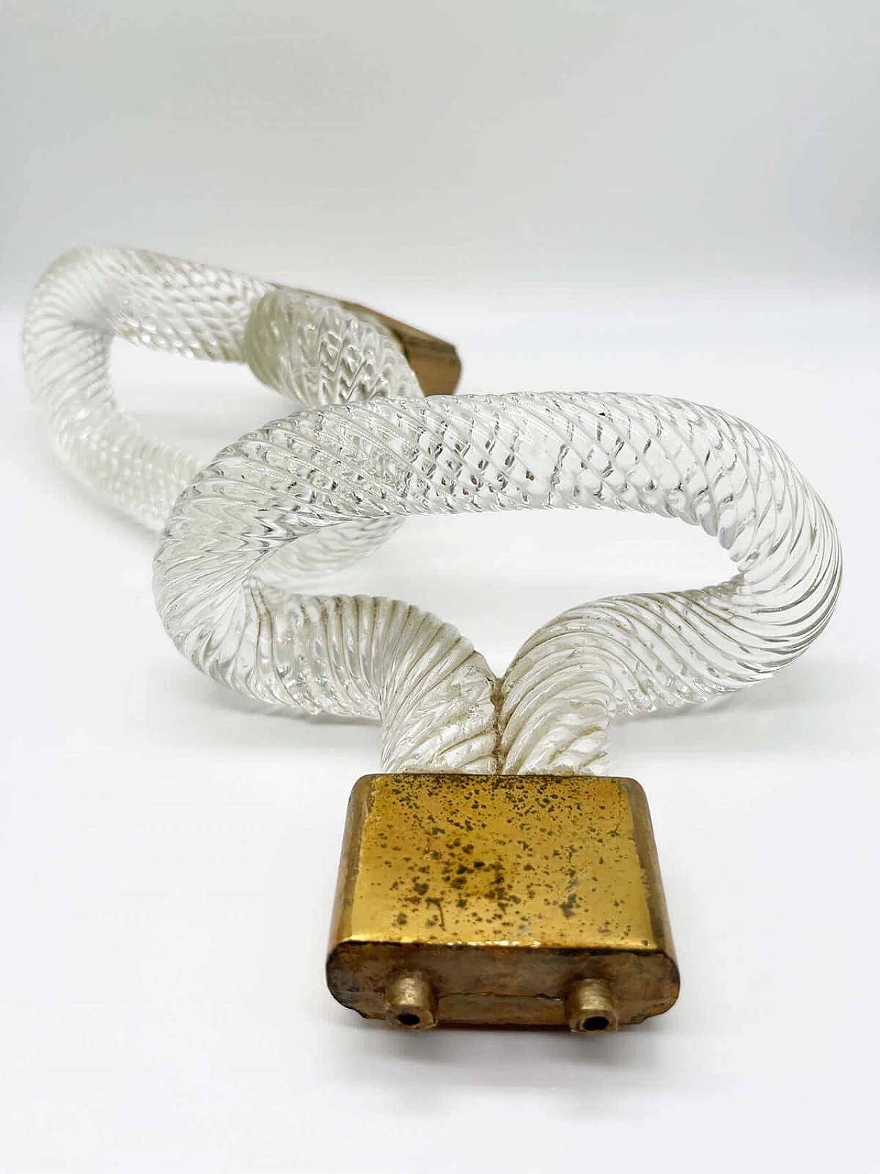 5 Maniglie in cristallo e ottone attribuita a Barovier & Toso, anni '50 7