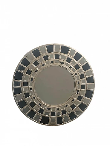 Glass and silver wood wall mirror by Lam Lee Group, 1990s