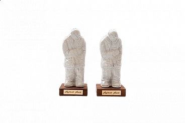 Pair of Faenza ceramic sculptures by Goffredo Gaeta, 1970s