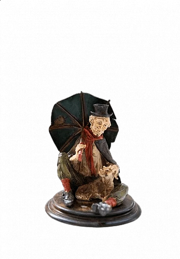 Capodimonte ceramic old man sculpture by Menacchi Merni, 1970s