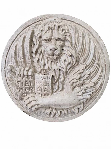 Istrian stone Saint Mark coat of arms with lion in moeca, 19th century