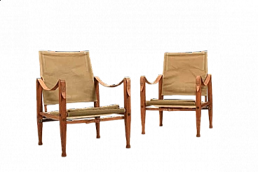 Coppia di sedie Safari di Kaare Klint per Rud. Rasmussen, anni '60