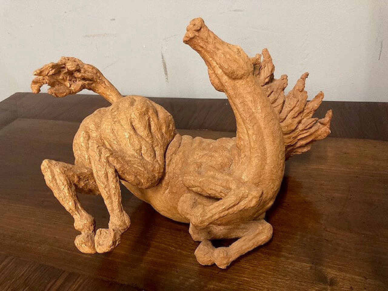 Scultura raffigurante cavallo in terracotta di Alberto Ricci, anni '70 1