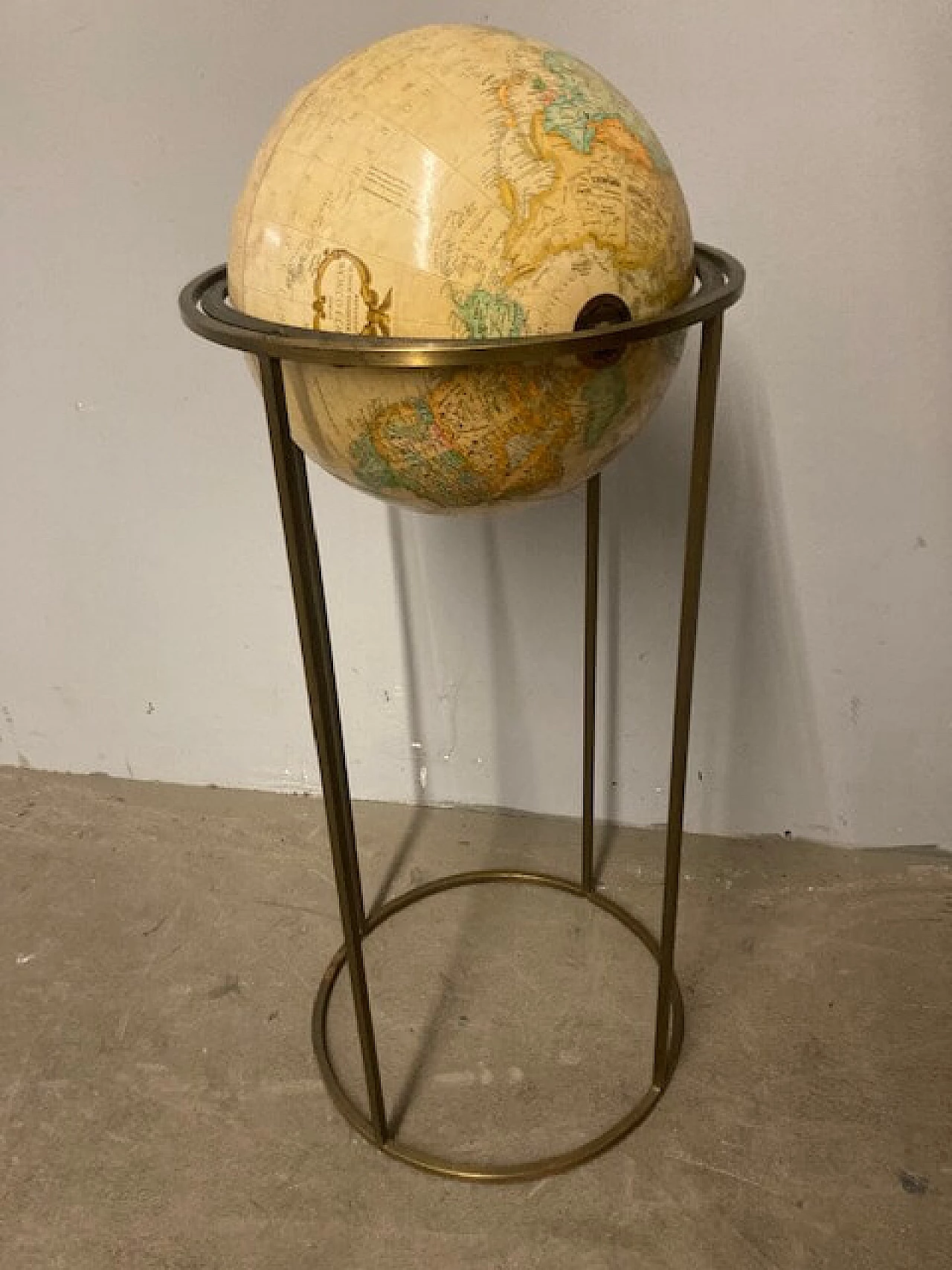 Paper rotating globe with metal structure, 1960s 1