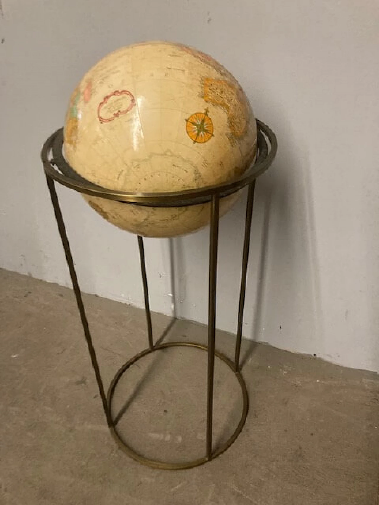 Paper rotating globe with metal structure, 1960s 7