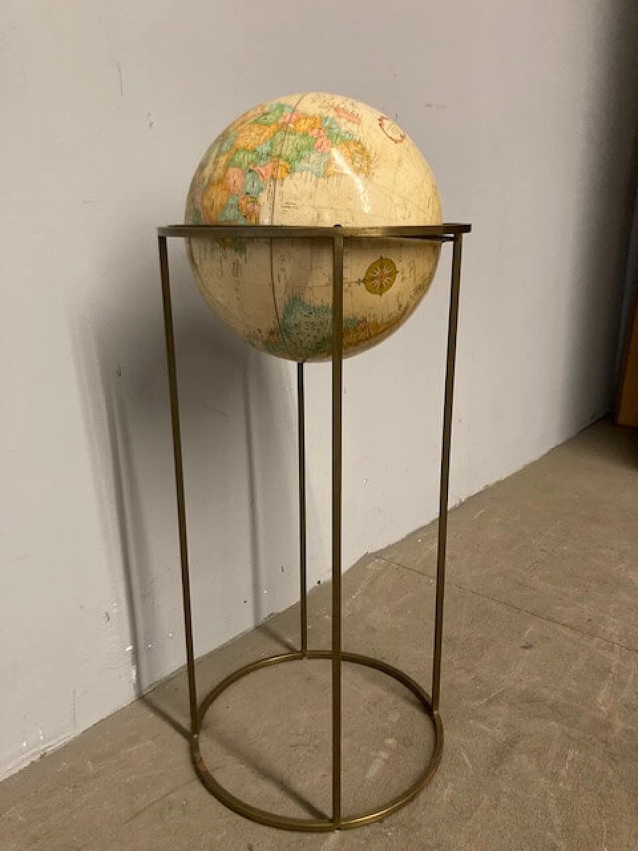 Paper rotating globe with metal structure, 1960s 9