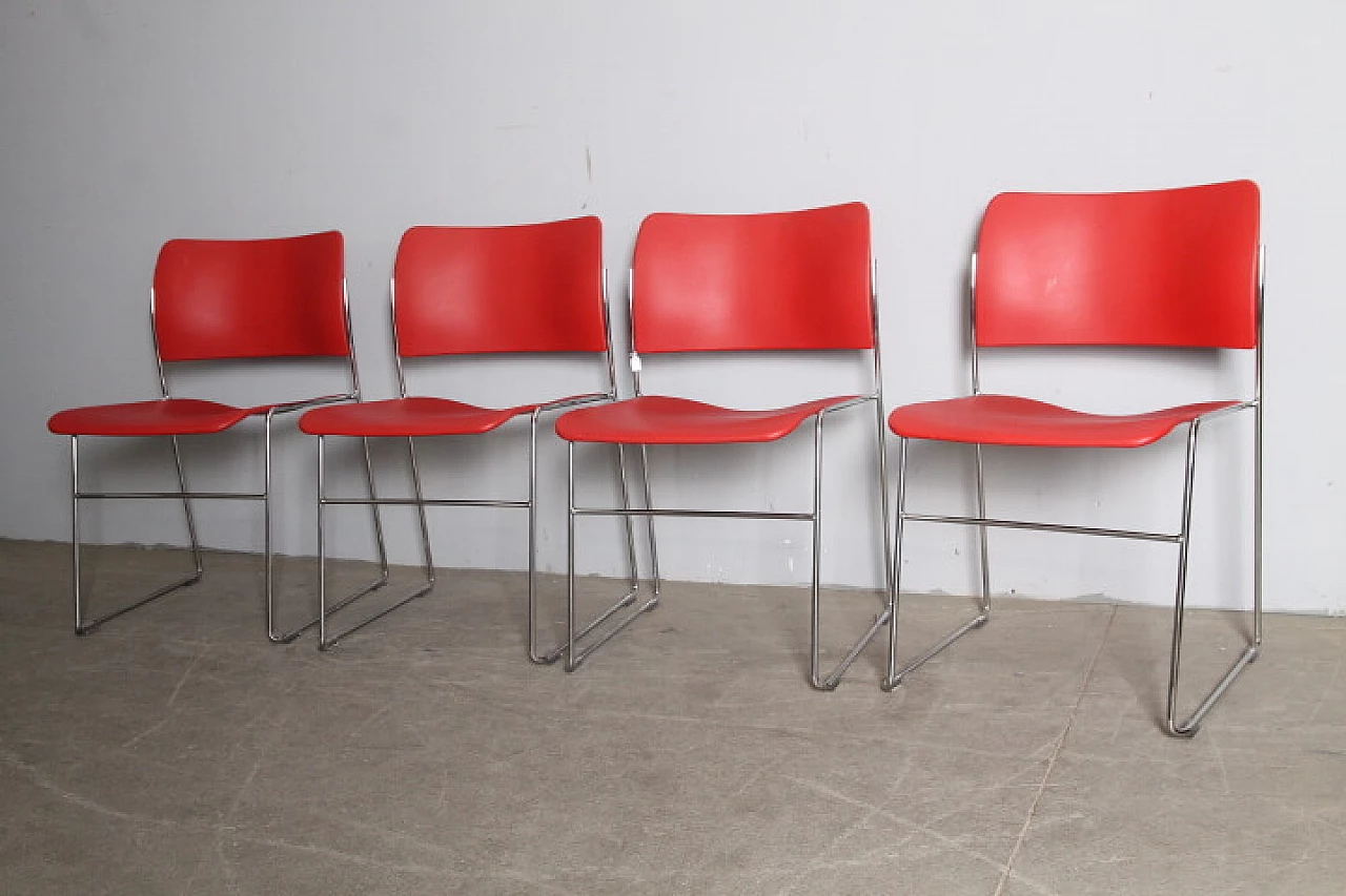 4 Chairs 40/4 by David Rowland for Howe, 1990s 1
