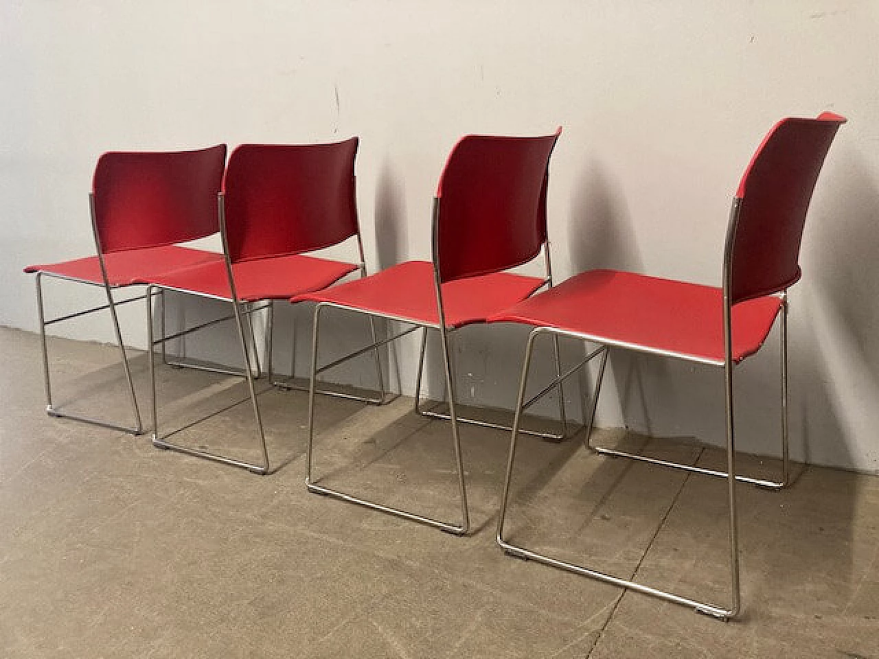 4 Chairs 40/4 by David Rowland for Howe, 1990s 4