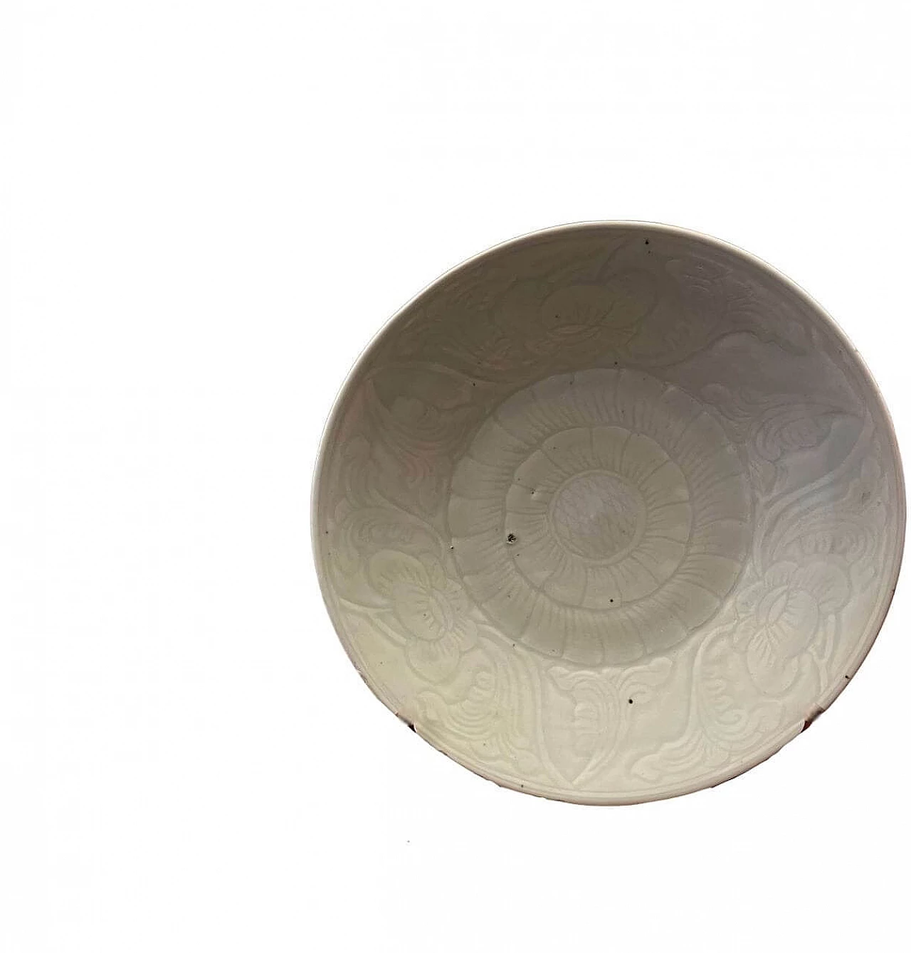 Piatto in ceramica Celadon con motivo floreale, fine '800 4