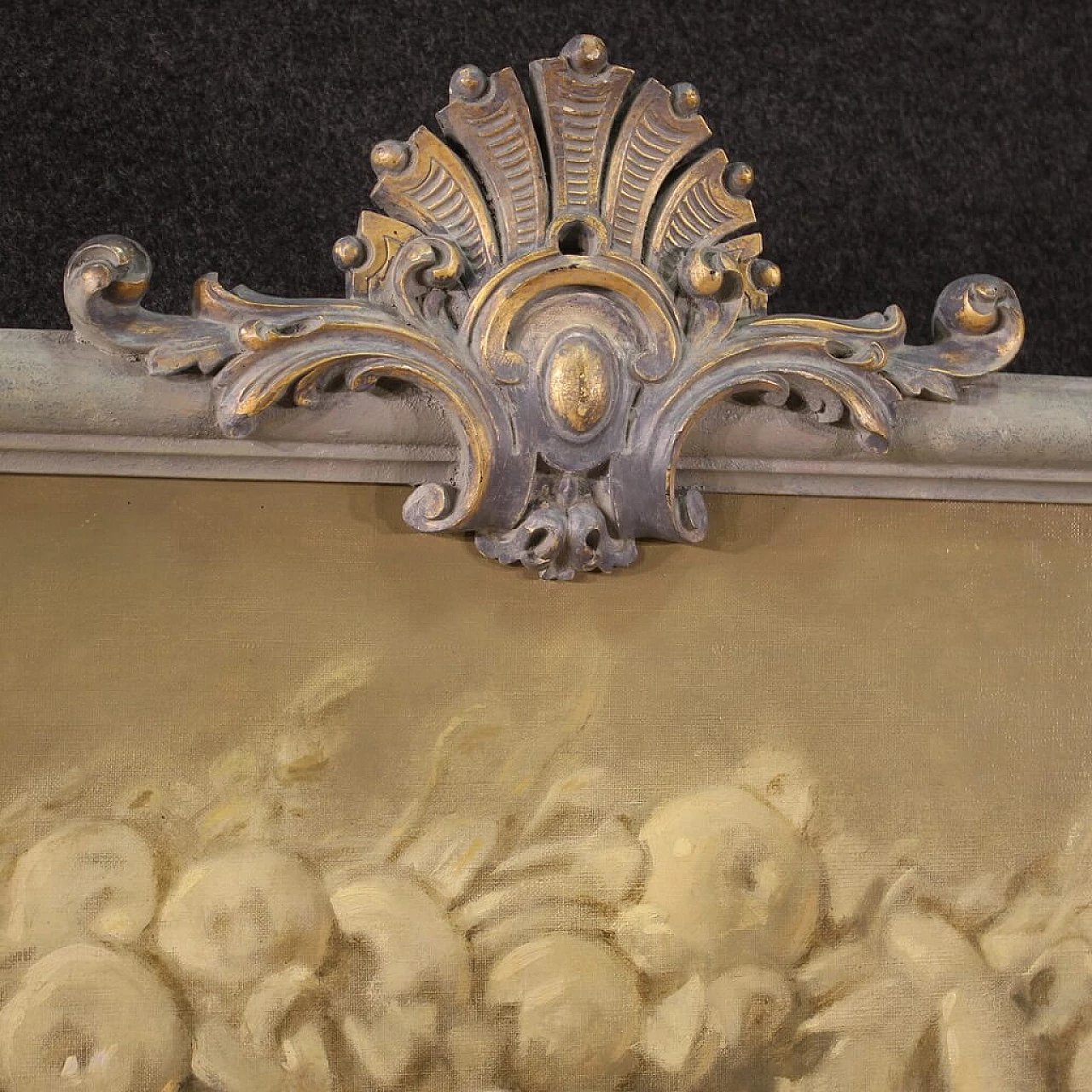Putti with festoon in grisaille style, oil on canvas, 1920s 8