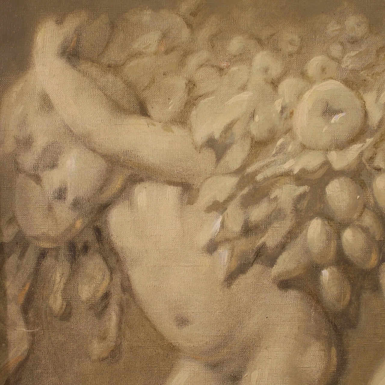Putti with festoon in grisaille style, oil on canvas, 1920s 10