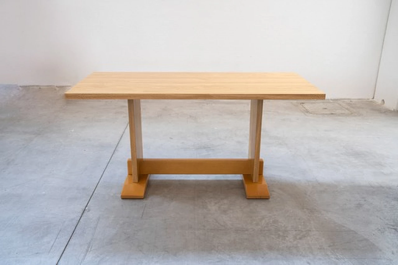 Beech and oak laminate table, 1970s 1