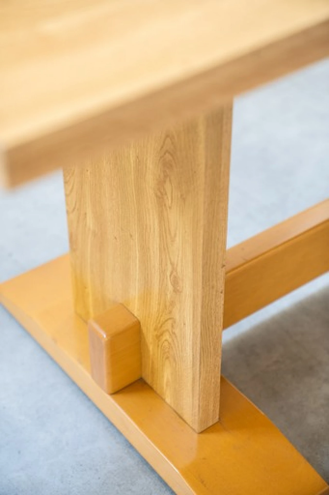 Beech and oak laminate table, 1970s 2