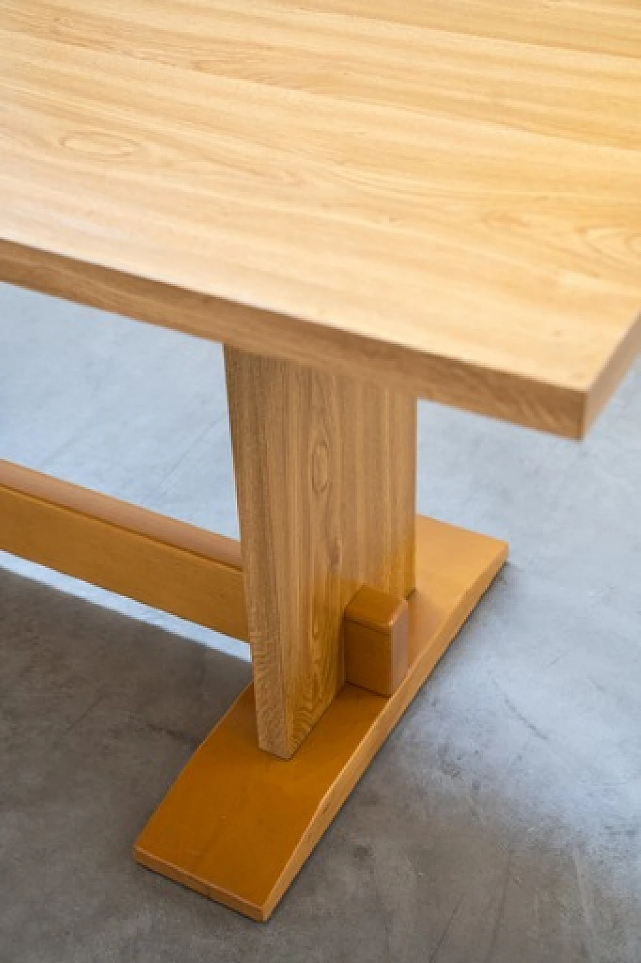 Beech and oak laminate table, 1970s 4