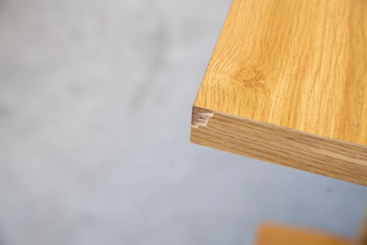 Beech and oak laminate table, 1970s 8