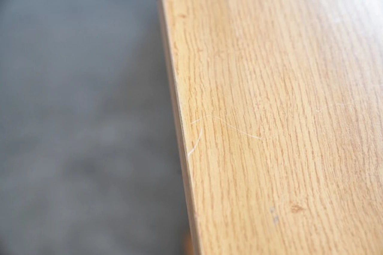 Beech and oak laminate table, 1970s 11