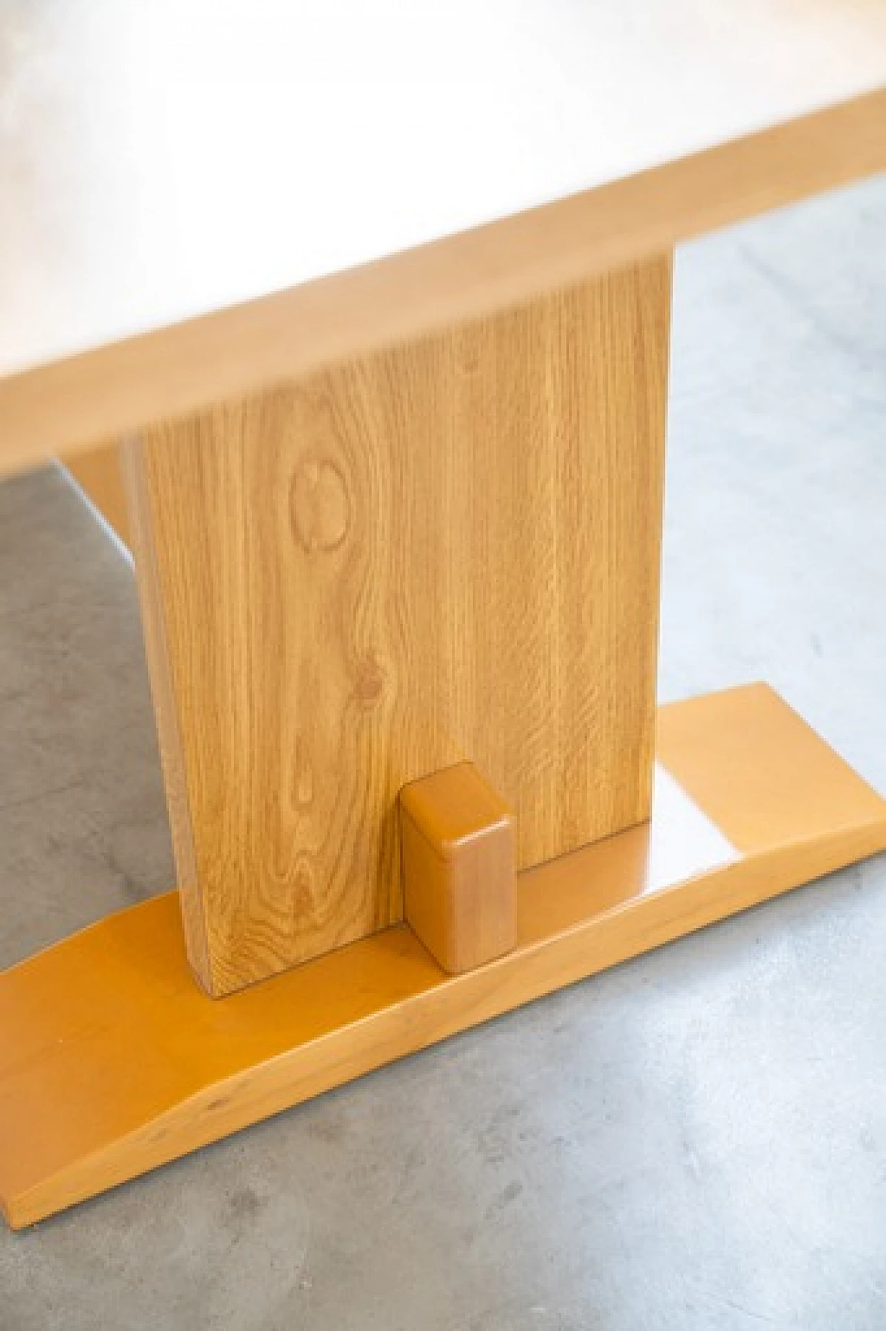 Beech and oak laminate table, 1970s 13