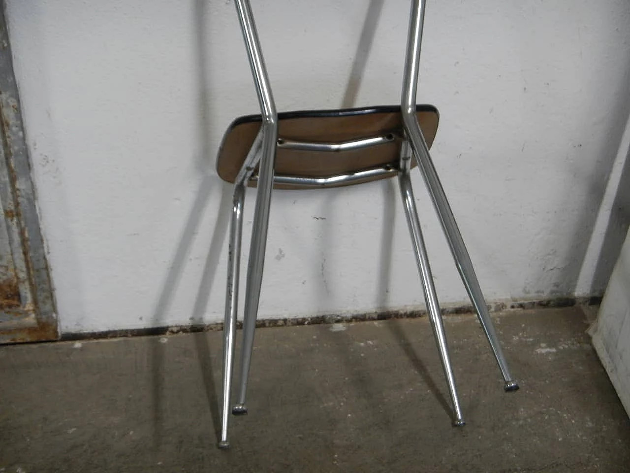 Brown formica chair with chrome-plated metal frame, 1950s 8