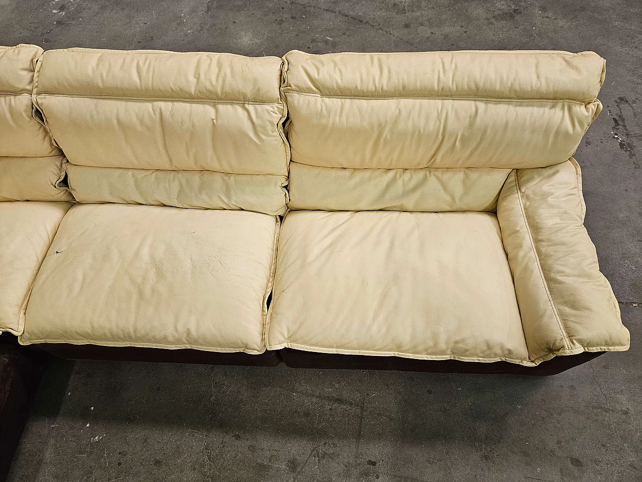 Leather and suede modular corner sofa, 1970s 3