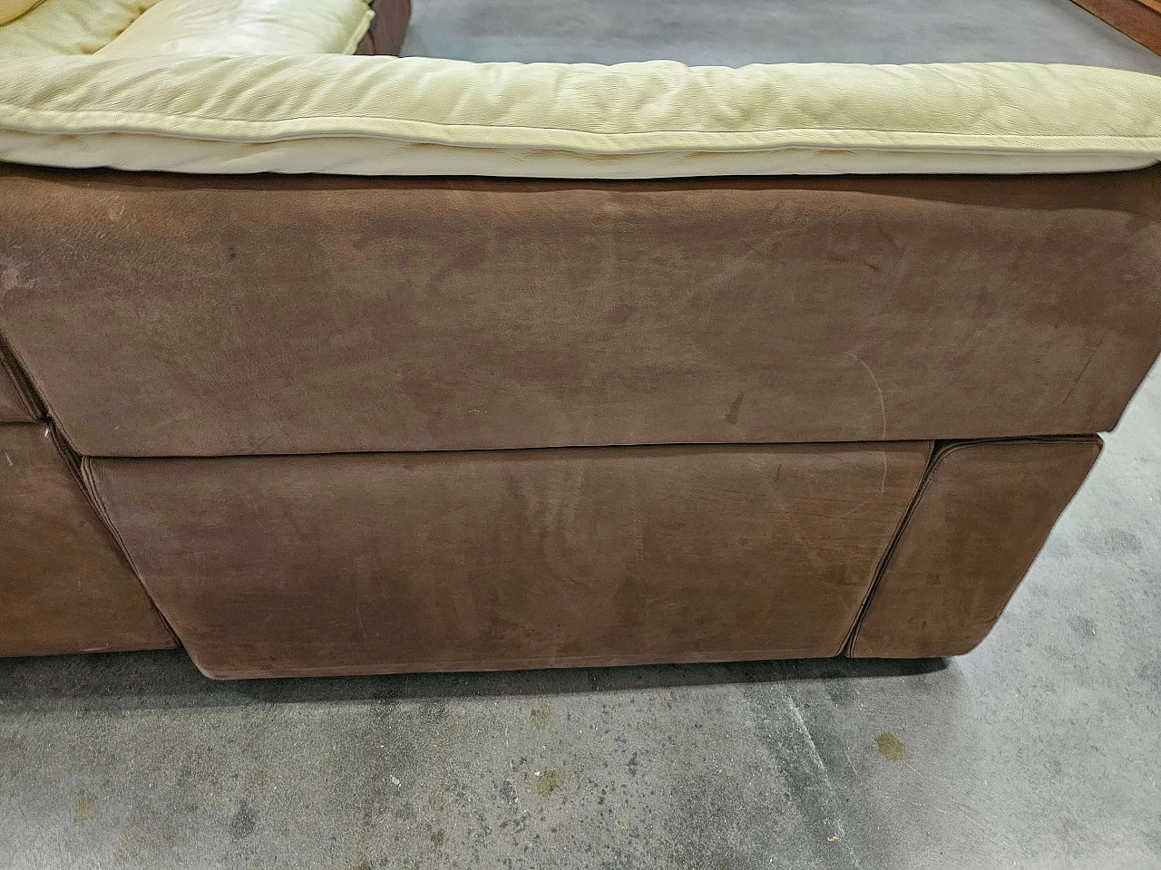 Leather and suede modular corner sofa, 1970s 10
