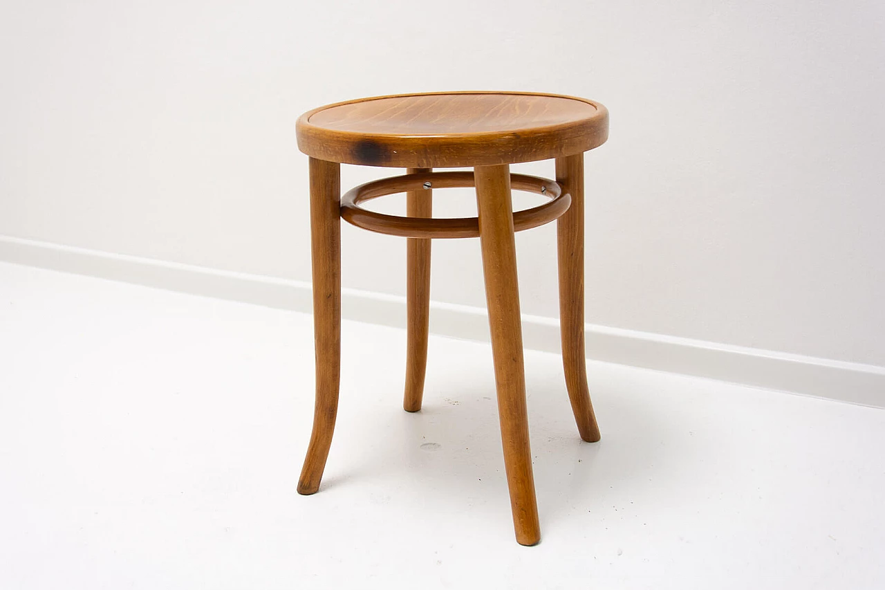 Bent beech and plywood stool by Thonet, 1920s 2