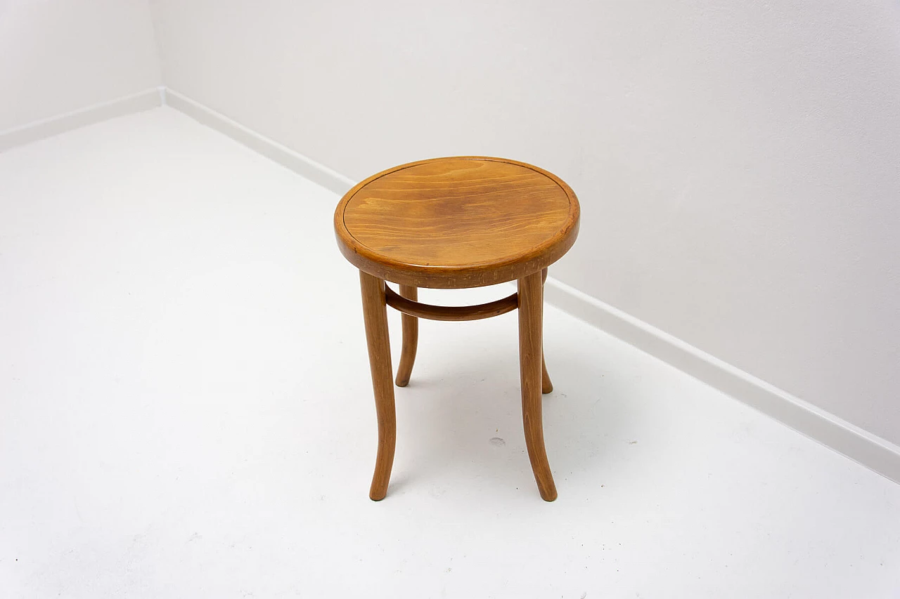 Bent beech and plywood stool by Thonet, 1920s 6