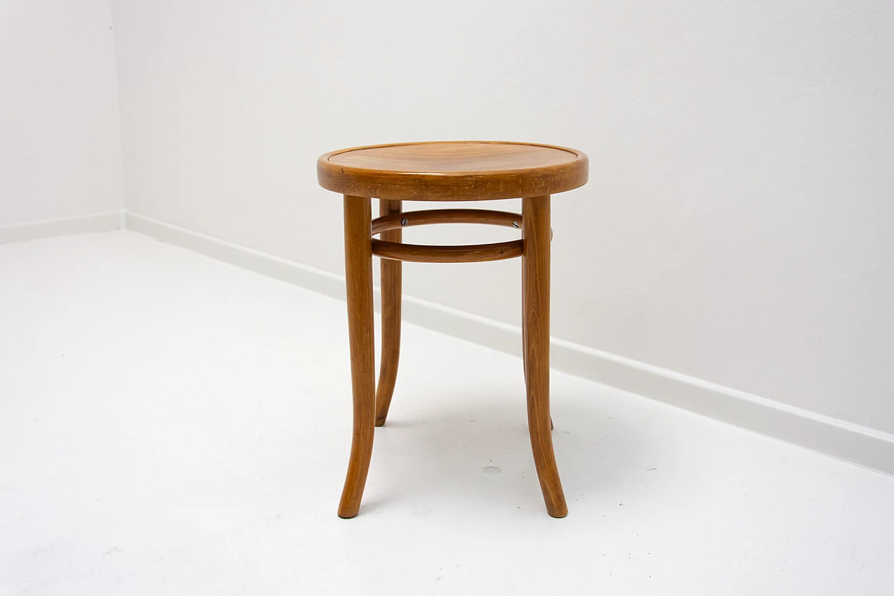 Bent beech and plywood stool by Thonet, 1920s 7
