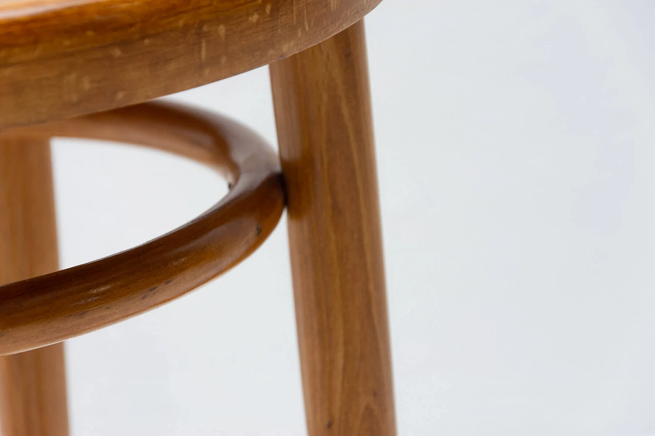 Bent beech and plywood stool by Thonet, 1920s 12