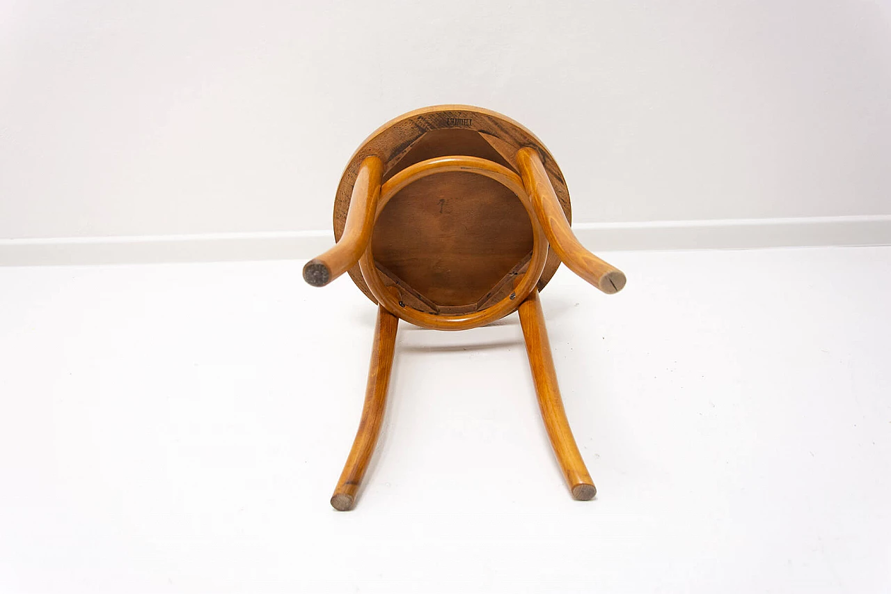 Bent beech and plywood stool by Thonet, 1920s 13
