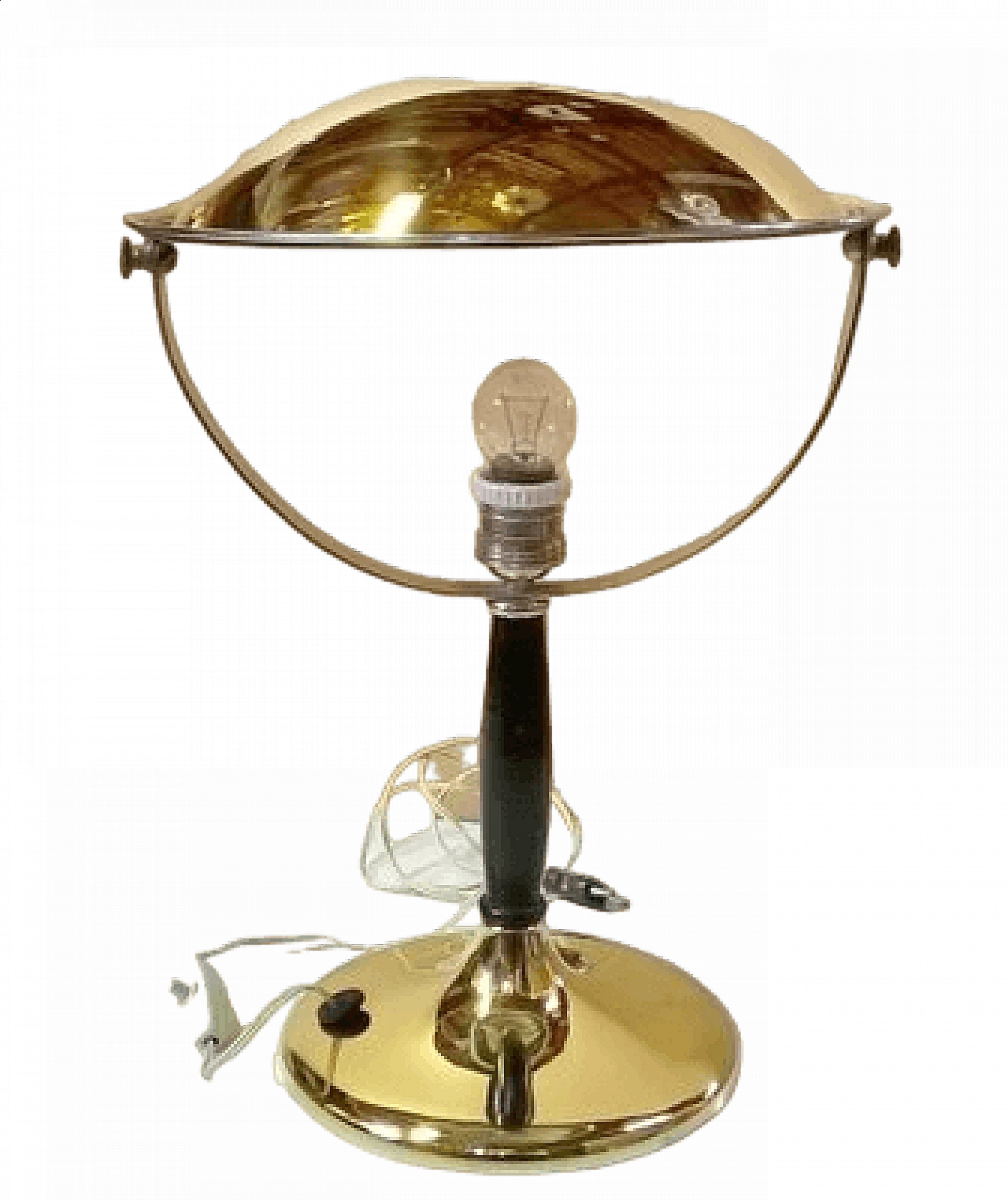 Lampada da tavolo in ottone di Gardoncini per Zerowatt, anni '40 8