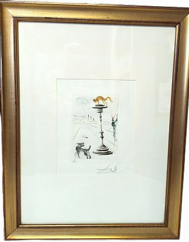 Salvador Dali, Composition, etching, 1971