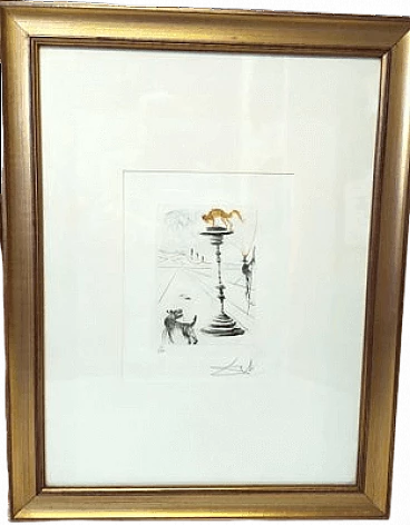 Salvador Dali, Composition, etching, 1971