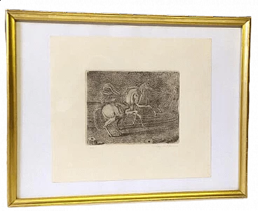 Giorgio de Chirico, Cavalli, incisione, 1950