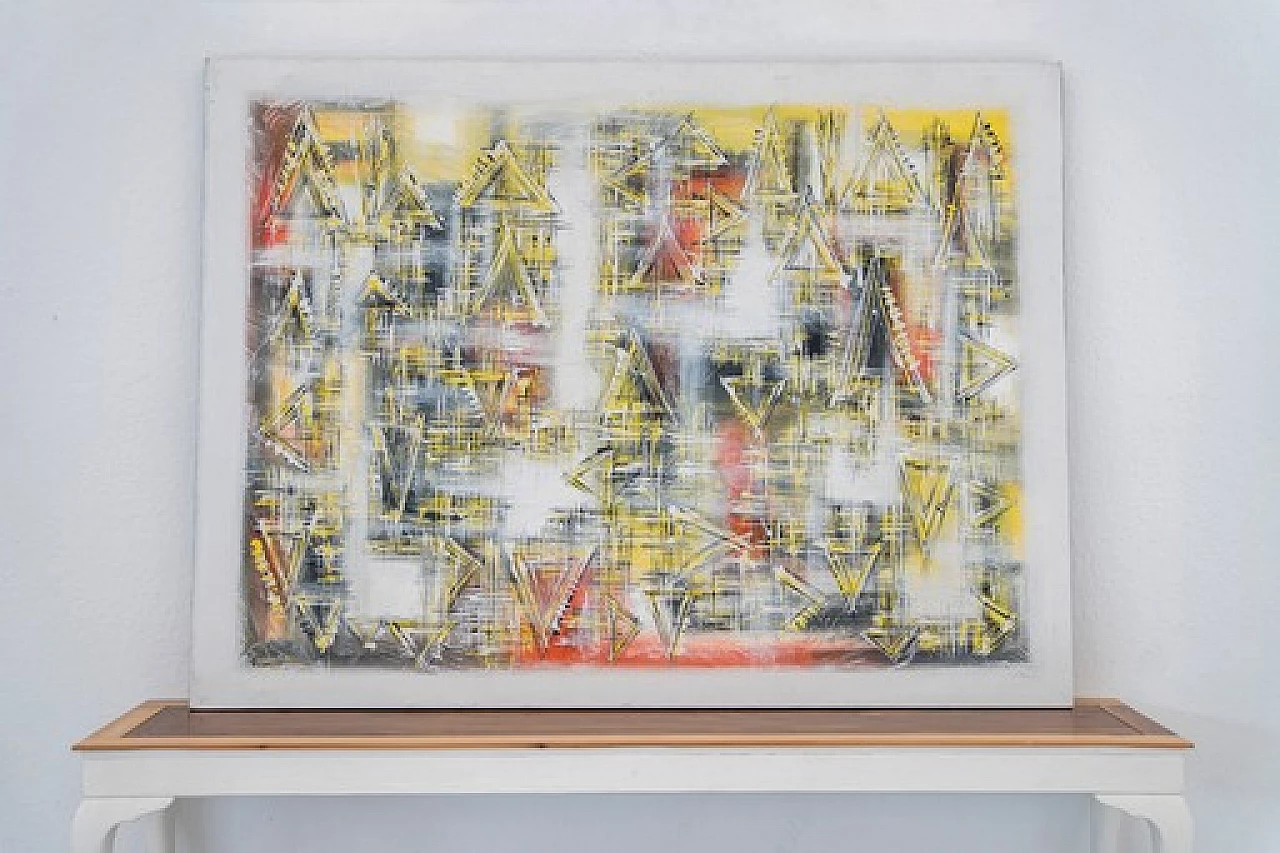 Abstract composition, acrylic painting on canvas, 2000s 1